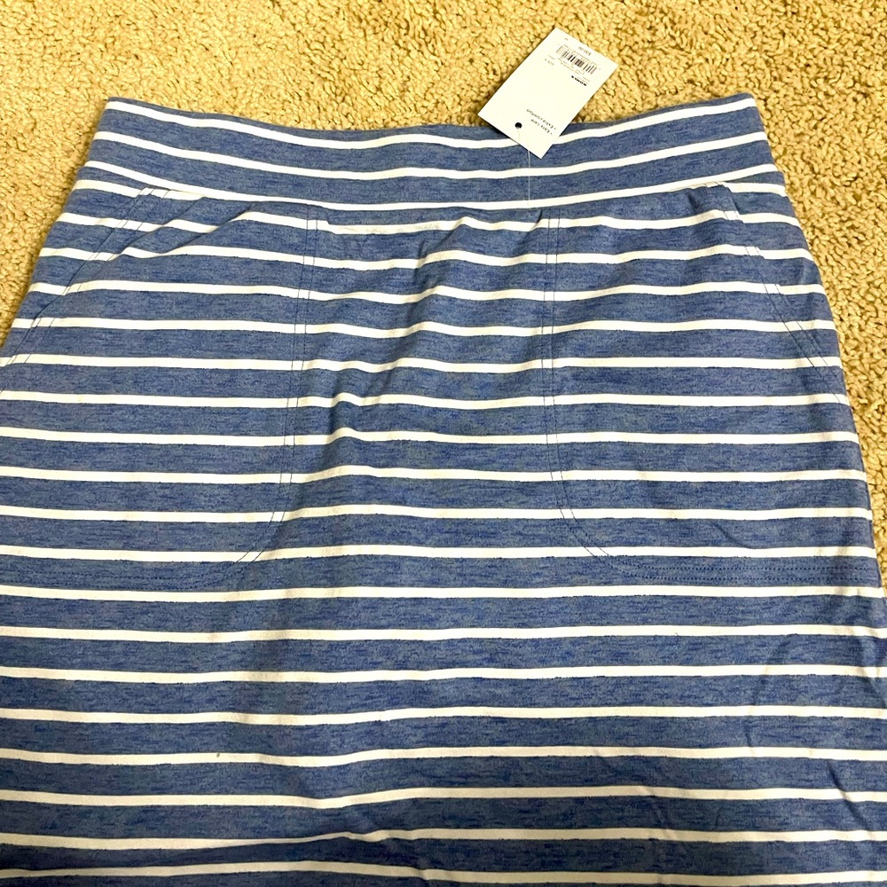 Croft & Barrow Skort: blue & white stripes
